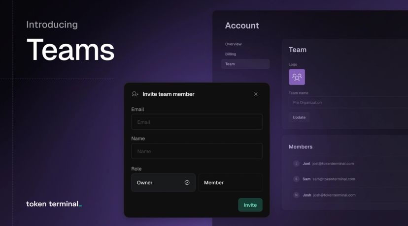 Introducing Token Terminal Teams: Collaborate on Onchain Data