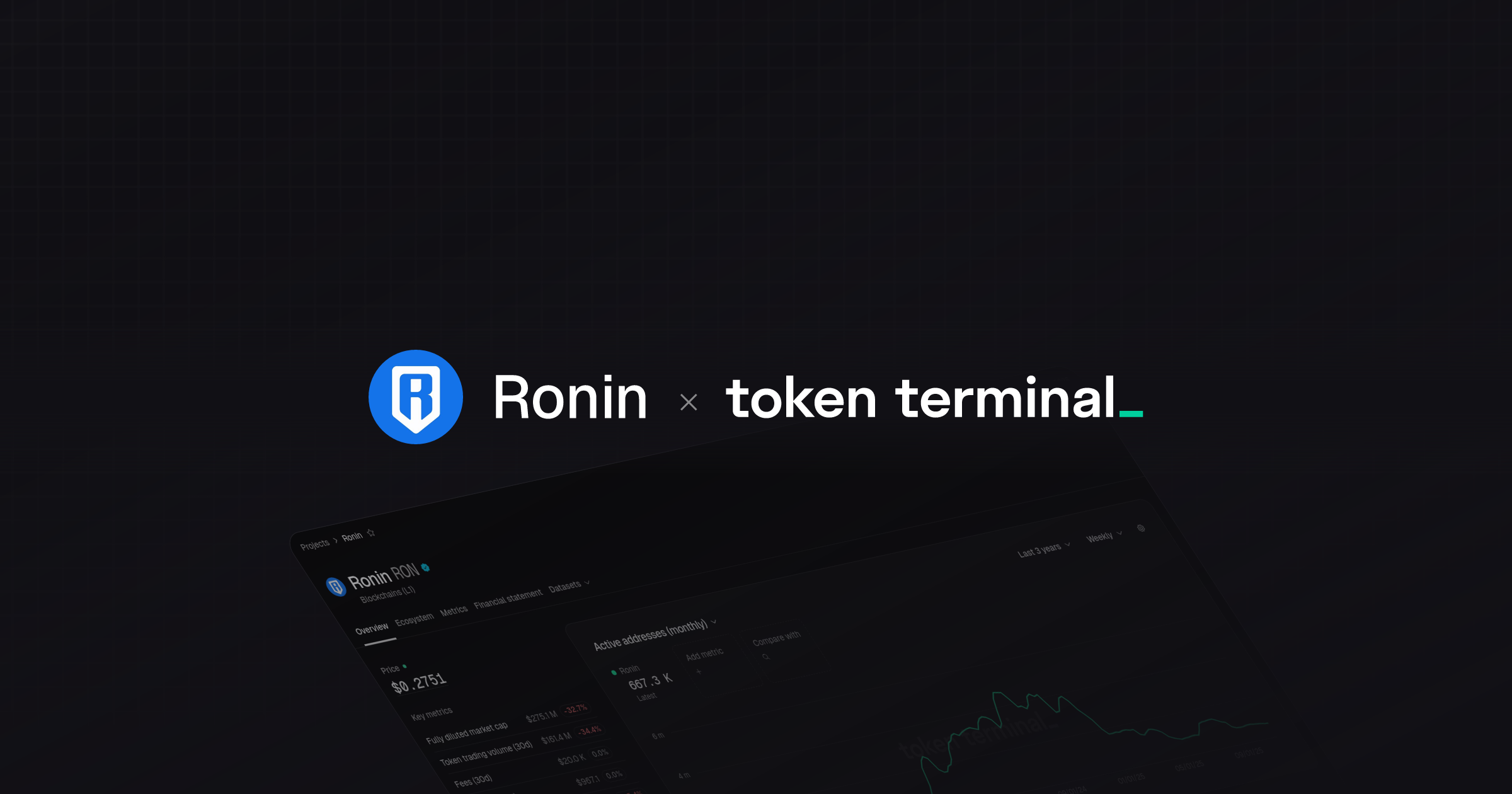 Token Terminal brings Ronin’s onchain data in front of 300,000 institutional customers