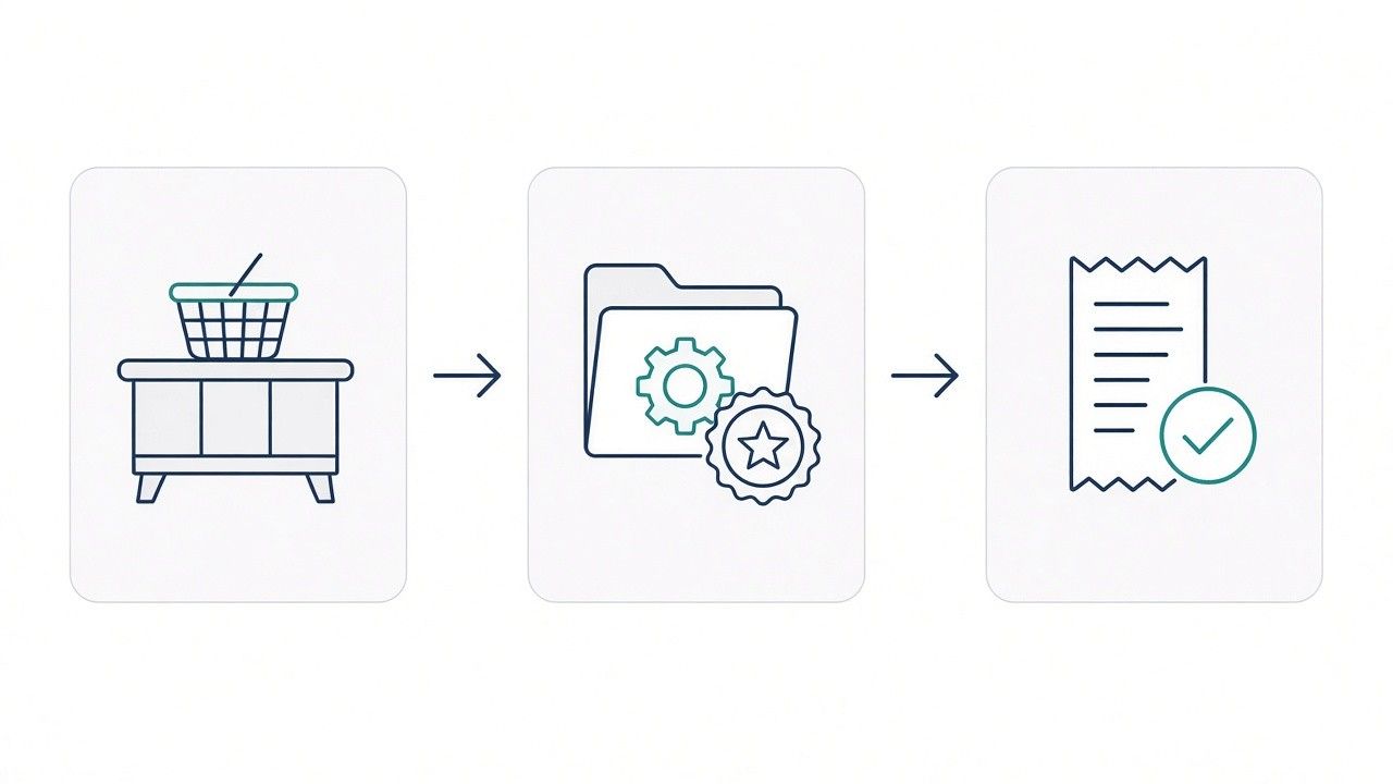 Diagrama de evaluación de un punto de venta con ARCA: venta del local, configuración fiscal y comprobante electrónico