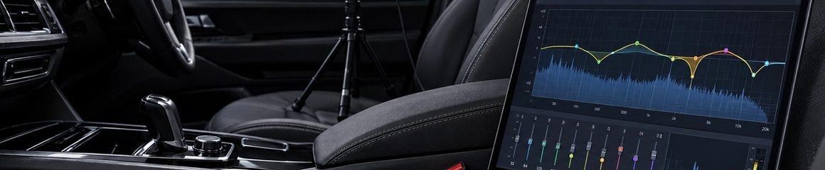 Digital Signal Processor (DSP) acoustic microphone tuning in Houston, Texas. Professional car audio time alignment, EQ curve calibration, and soundstage tuning near Katy and The Woodlands.