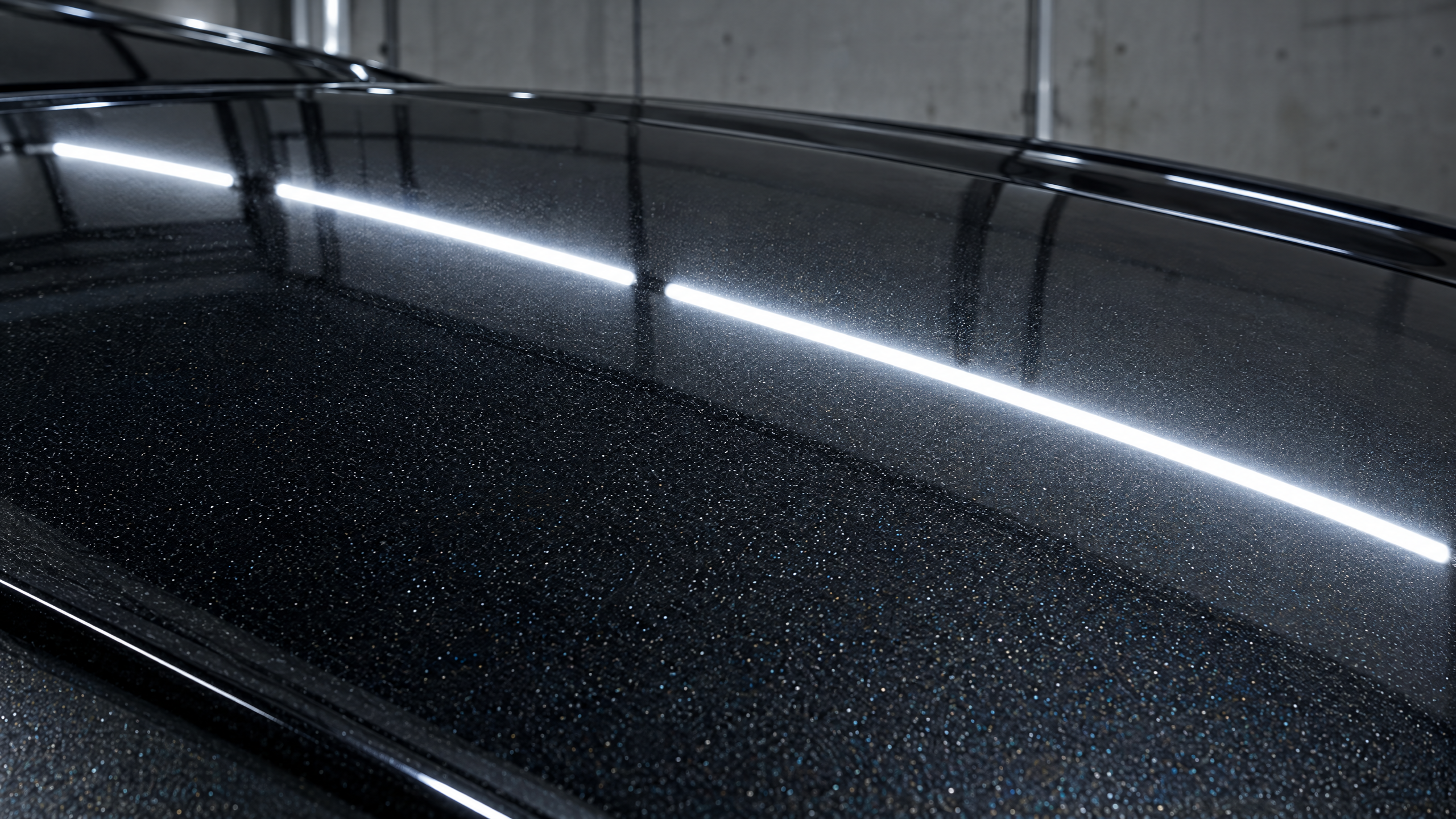 Extreme macro detail of swirl-free automotive paint after professional multi-stage correction. Restoring ultimate depth, gloss, and clarity to high-end luxury vehicle finishes across Houston, Cypress, Spring, and the greater Texas area.