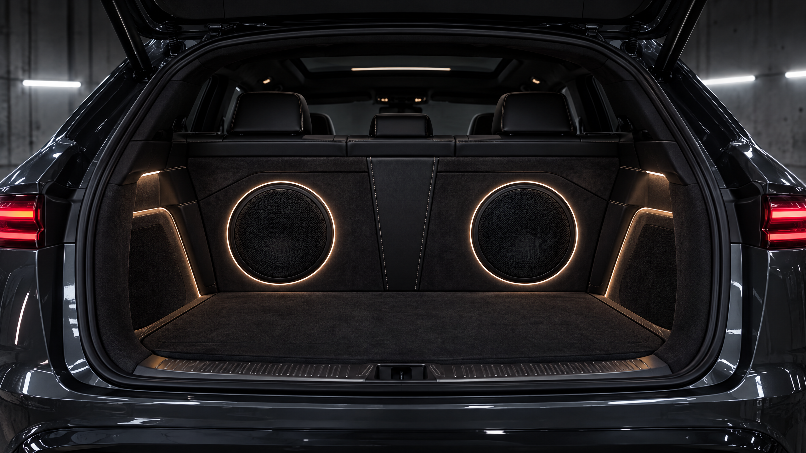 Custom car audio installation and OEM-integrated subwoofers in Houston, Texas