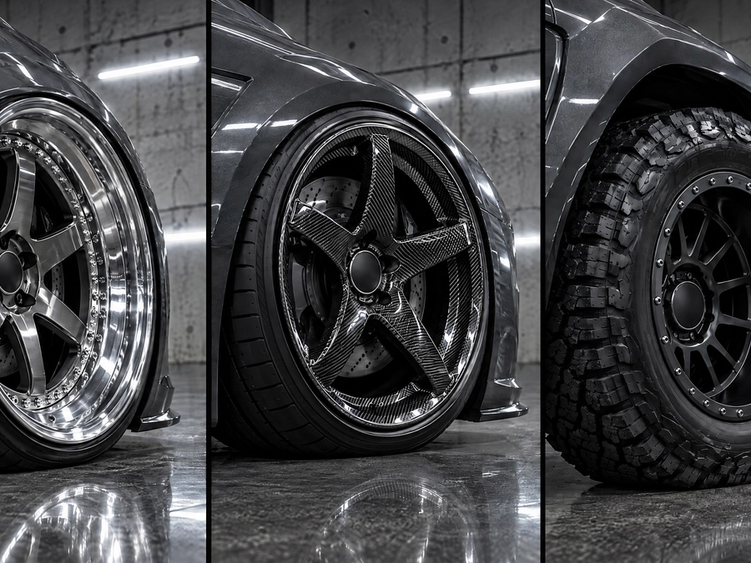 Custom wheel and tire fitment calculator and installation in Houston, Texas. Precision-calculated offset, stance, and forged wheel packages for luxury cars, exotics, and custom builds across The Woodlands, Katy, and Sugar Land.