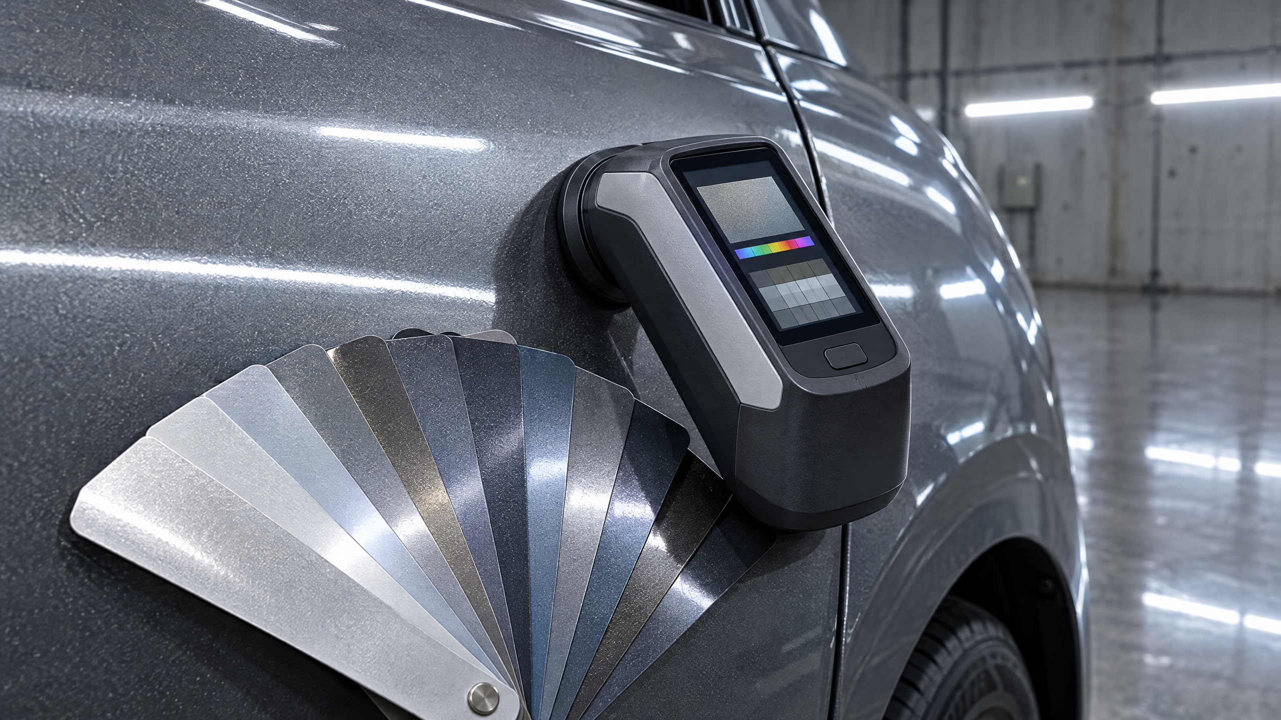 Exact factory color matching and auto paint touch-up in Houston, Texas. Utilizing advanced digital spectrophotometer technology to ensure seamless metallic flake alignment and color blends for luxury cars, SUVs, and custom off-road trucks.