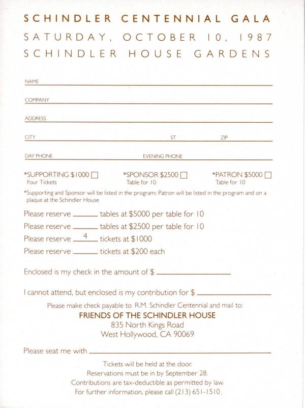 Schindler Centennial Gala invitation