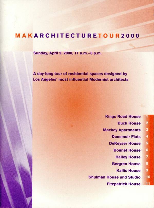MAK Architecture Tour 2000 informational booklet