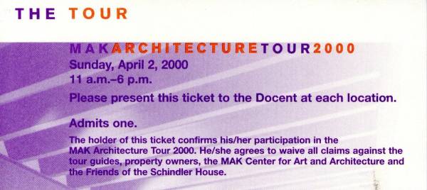 MAK Architecture Tour 2000 ticket 