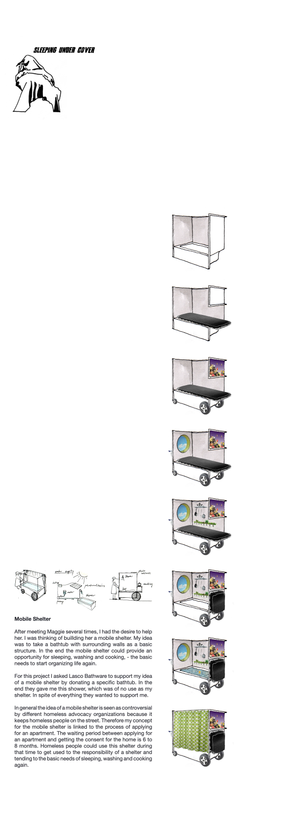 Sleeping Under Cover, concept for mobile shelter