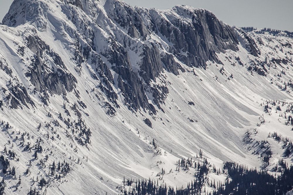 A series of loose snow avalanches.