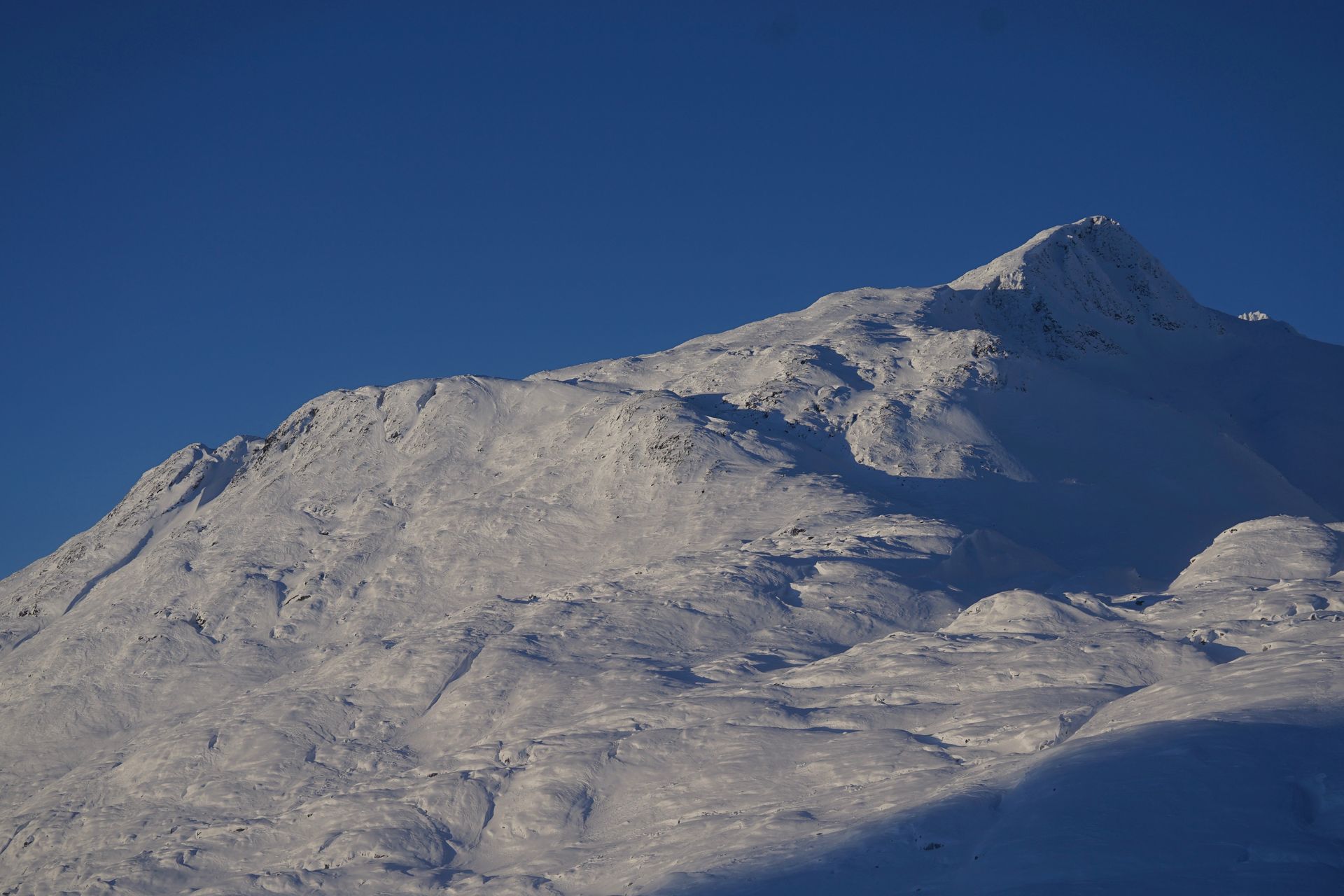 Ce terrain complètement découvert comporte des pentes raides et de multiples convexités et pièges naturels. De très importantes avalanches pourraient potentiellement survenir ici.