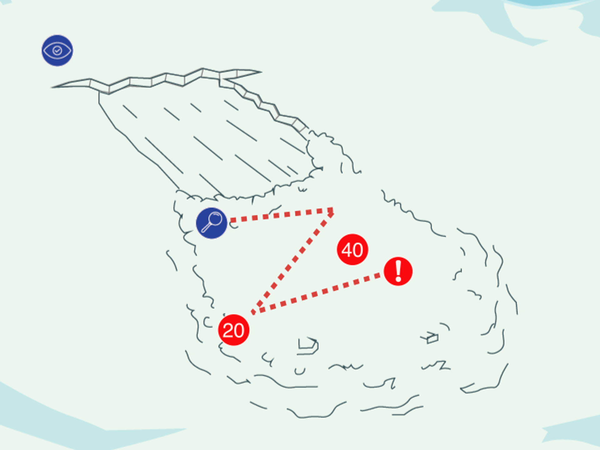 Diagram shows single searcher signal search