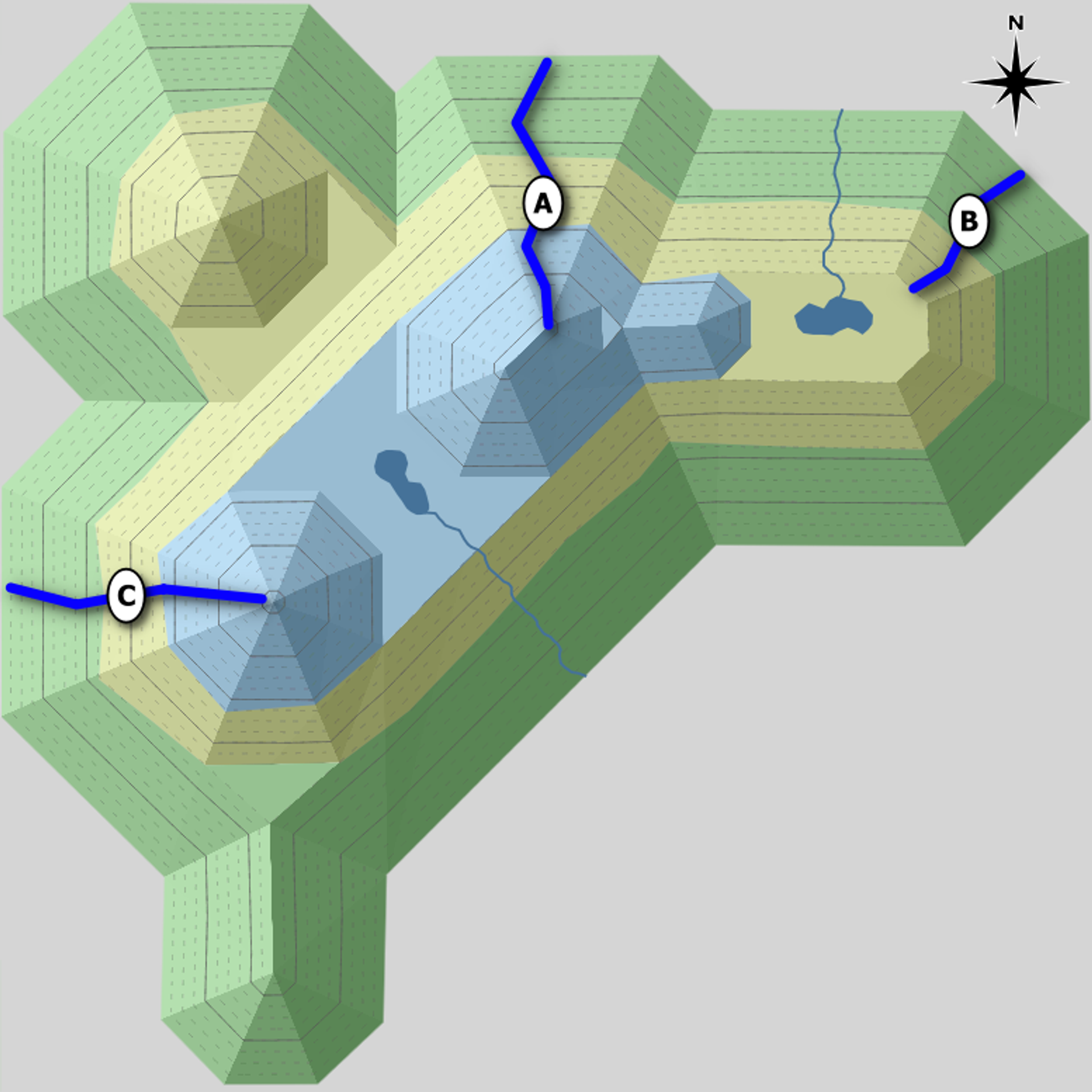 Rank the routes from safest to least safe.