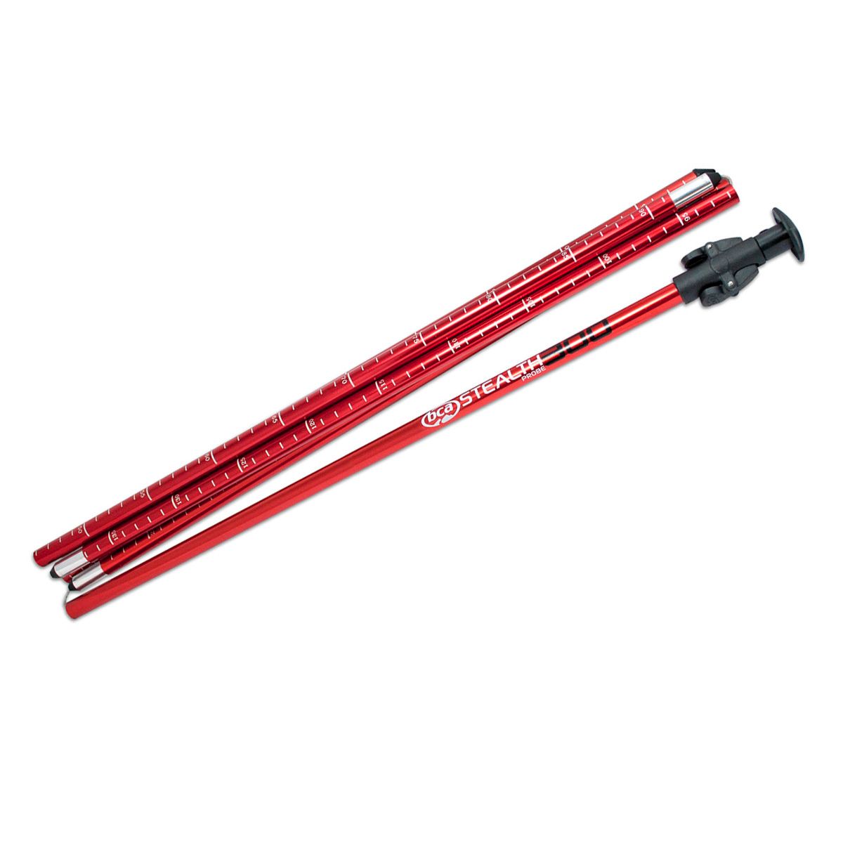 A probe is a long, collapsible pole used to pinpoint a victim’s location under the snow following a transceiver search. Carry your probe in your pack, and snap the sections together like tent poles when it’s needed.