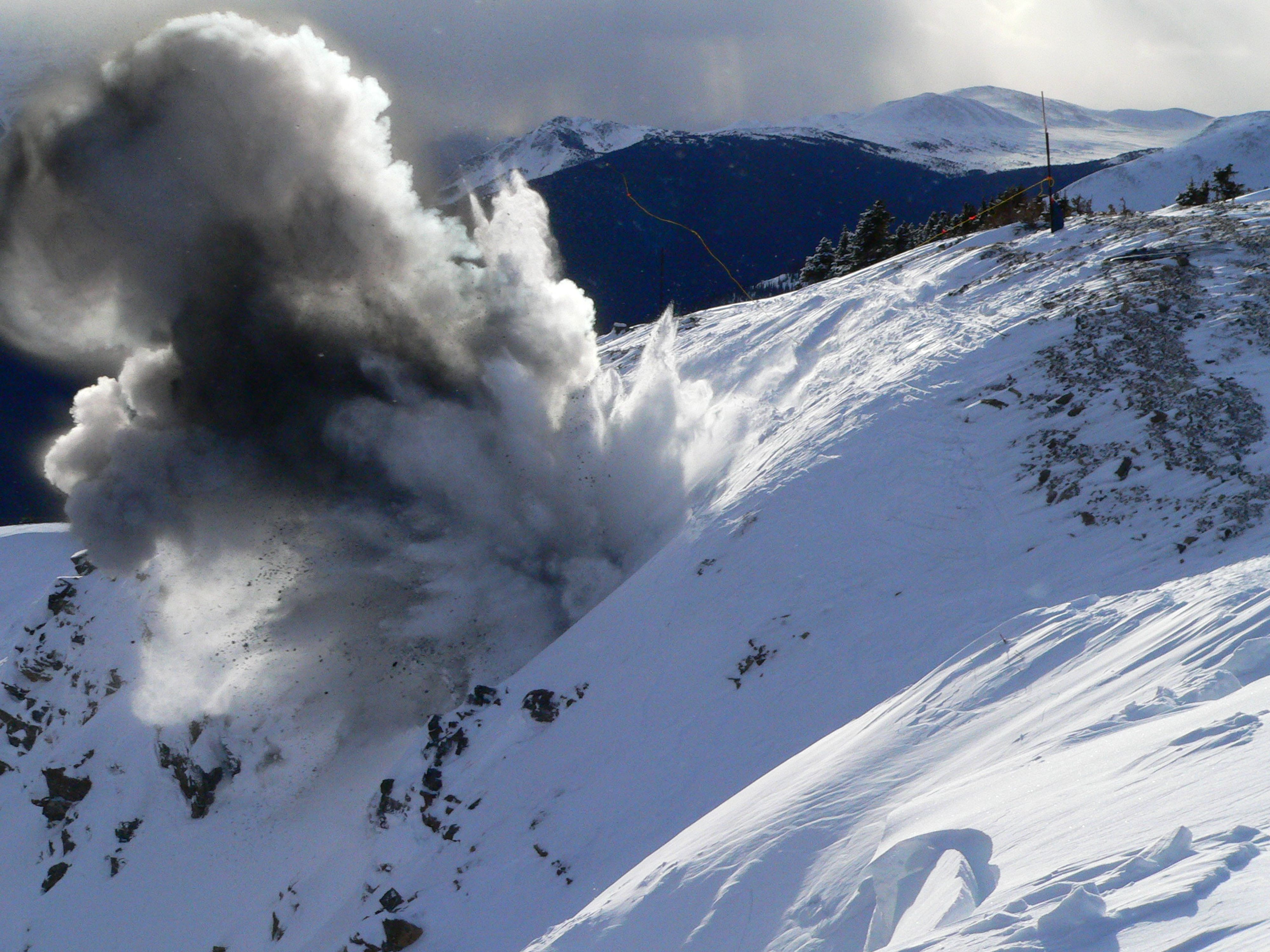 Explosives are used to trigger avalanches when no public is in an area in order to avoid large avalanches when the public is at risk