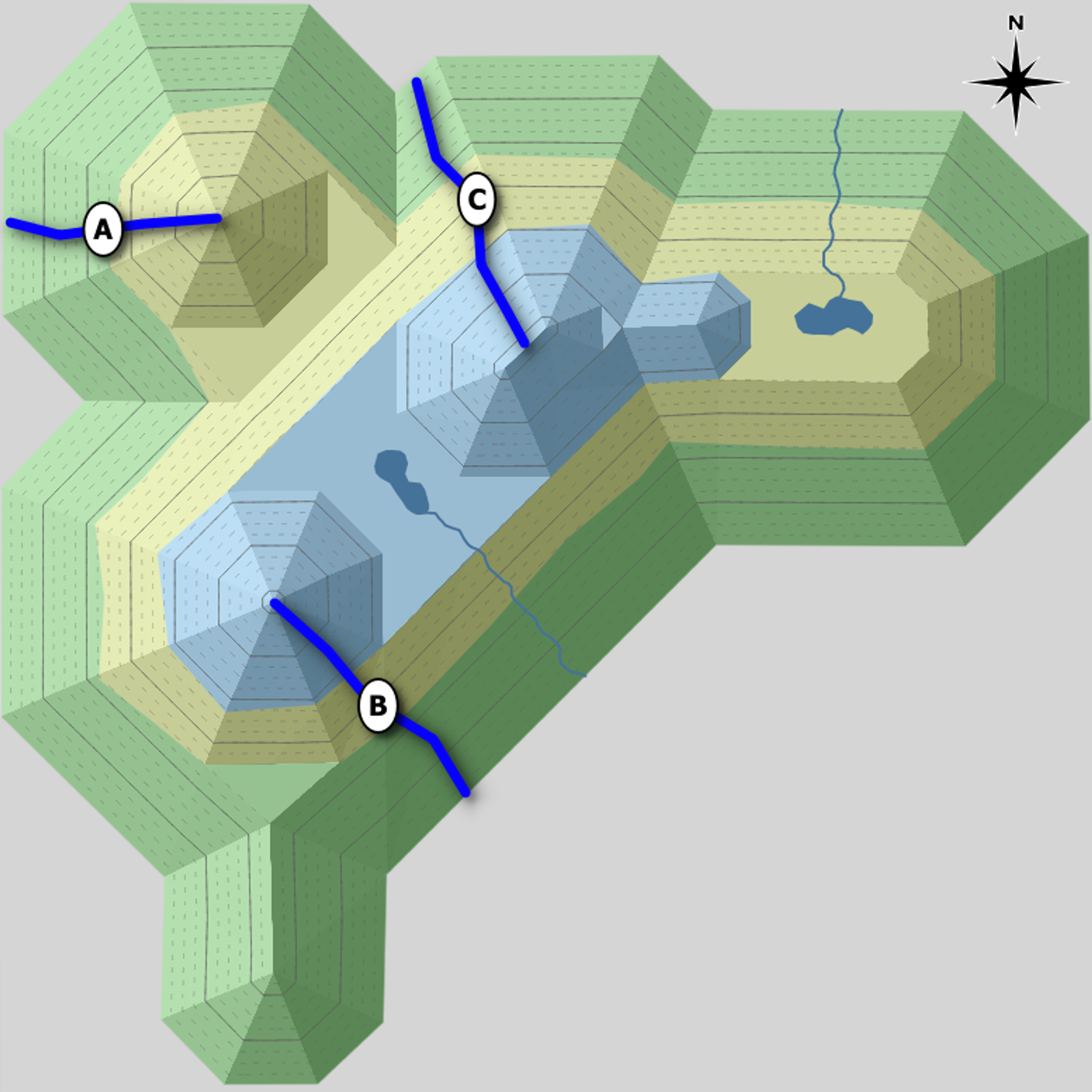 Rank the routes from safest to least safe.