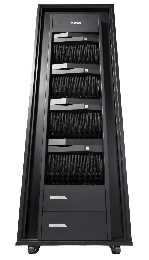 Etched inference rack