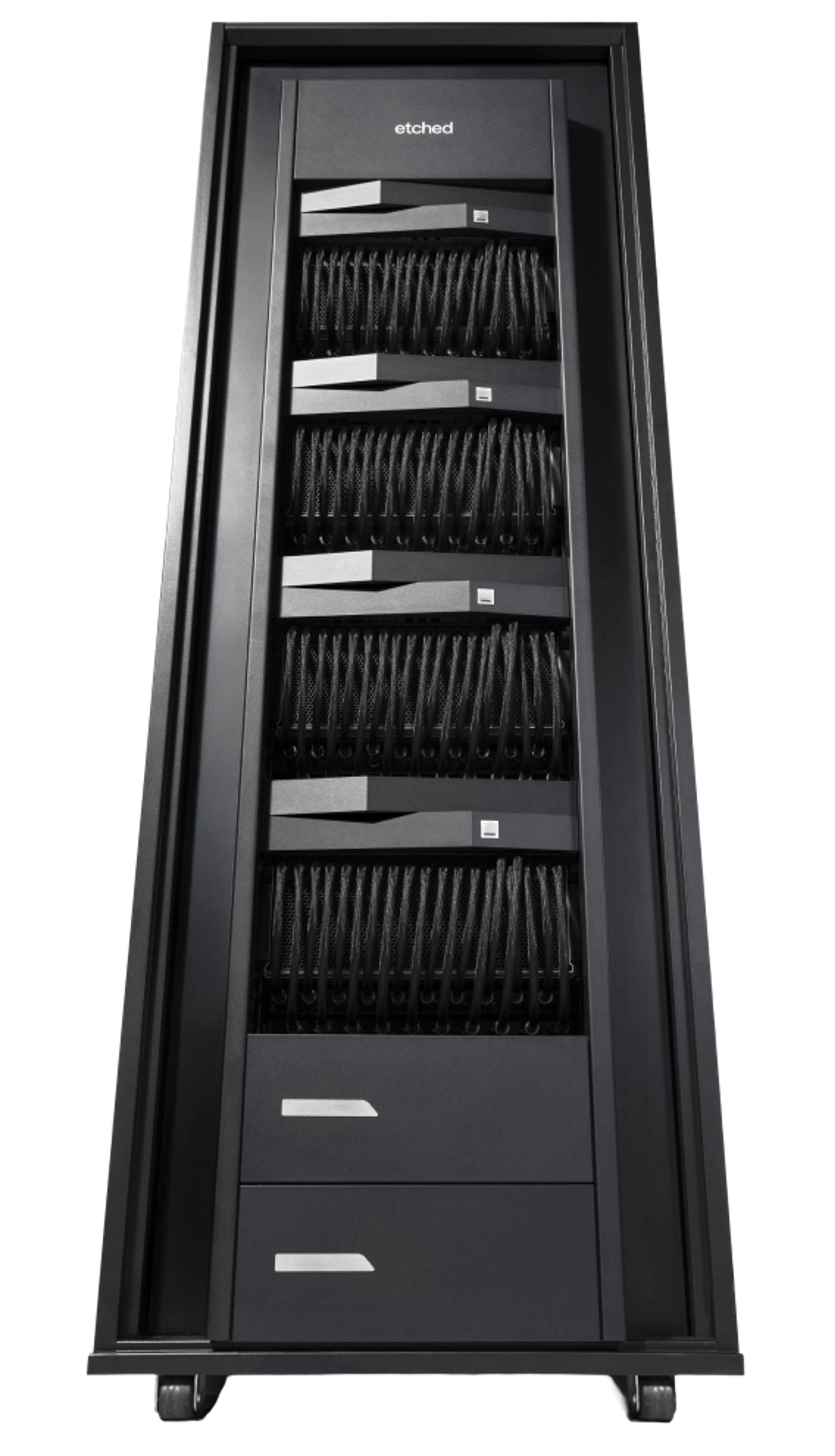 Etched inference rack