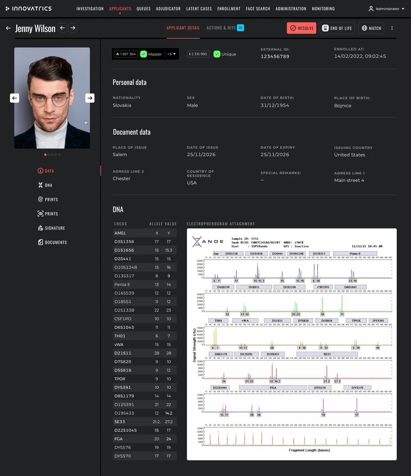 Innovatrics ABIS Can Now Process DNA Profiles and Biometric Data in a Single System