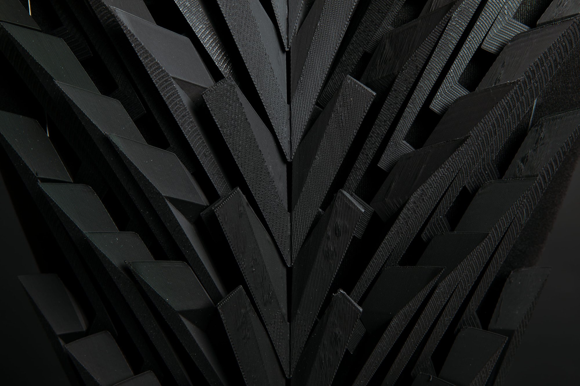 Close-up of the armour across the shoulders