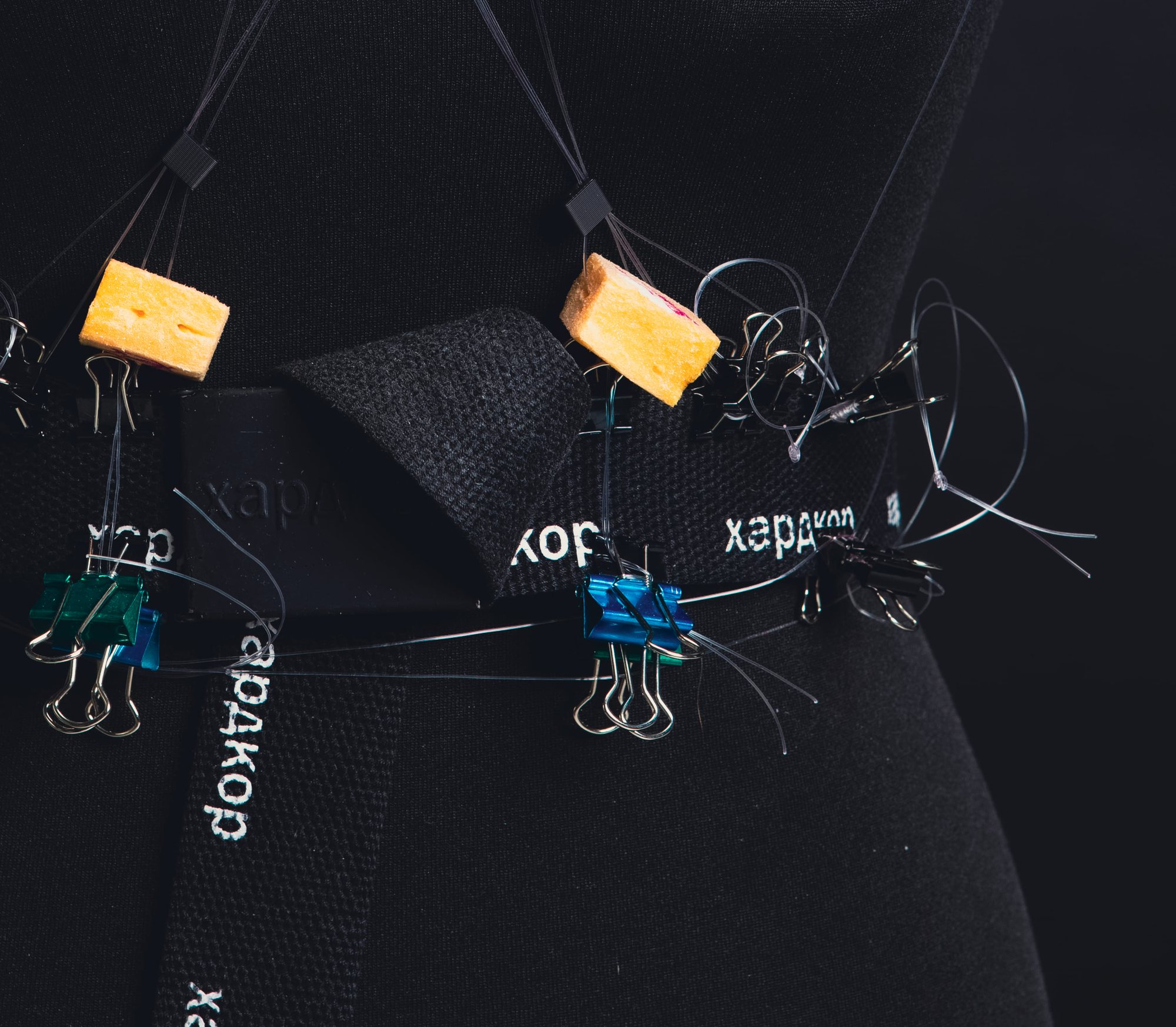 Close-up of the lacing and interlocks