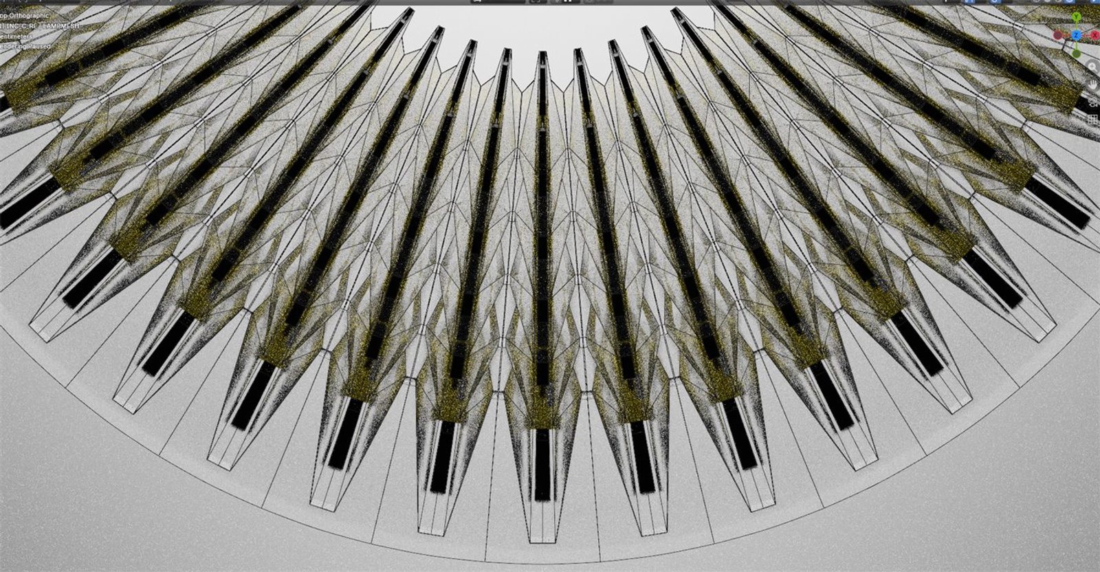 Radial array, top orthographic — experiment by Kyryll Dmytrenko