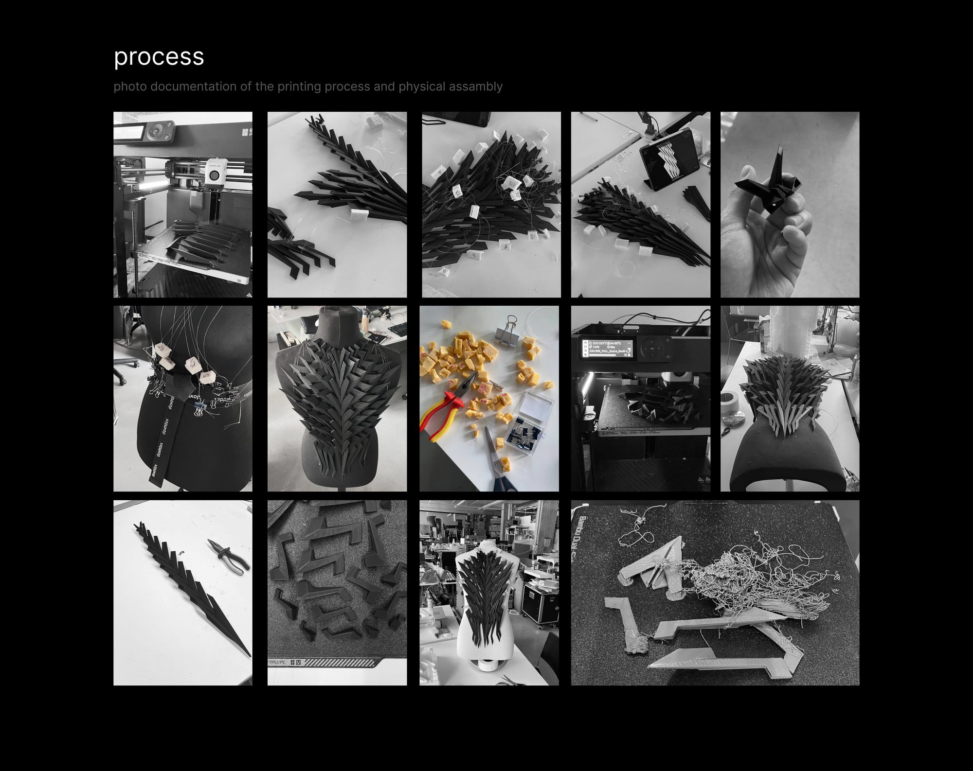 Board showing the assembly process