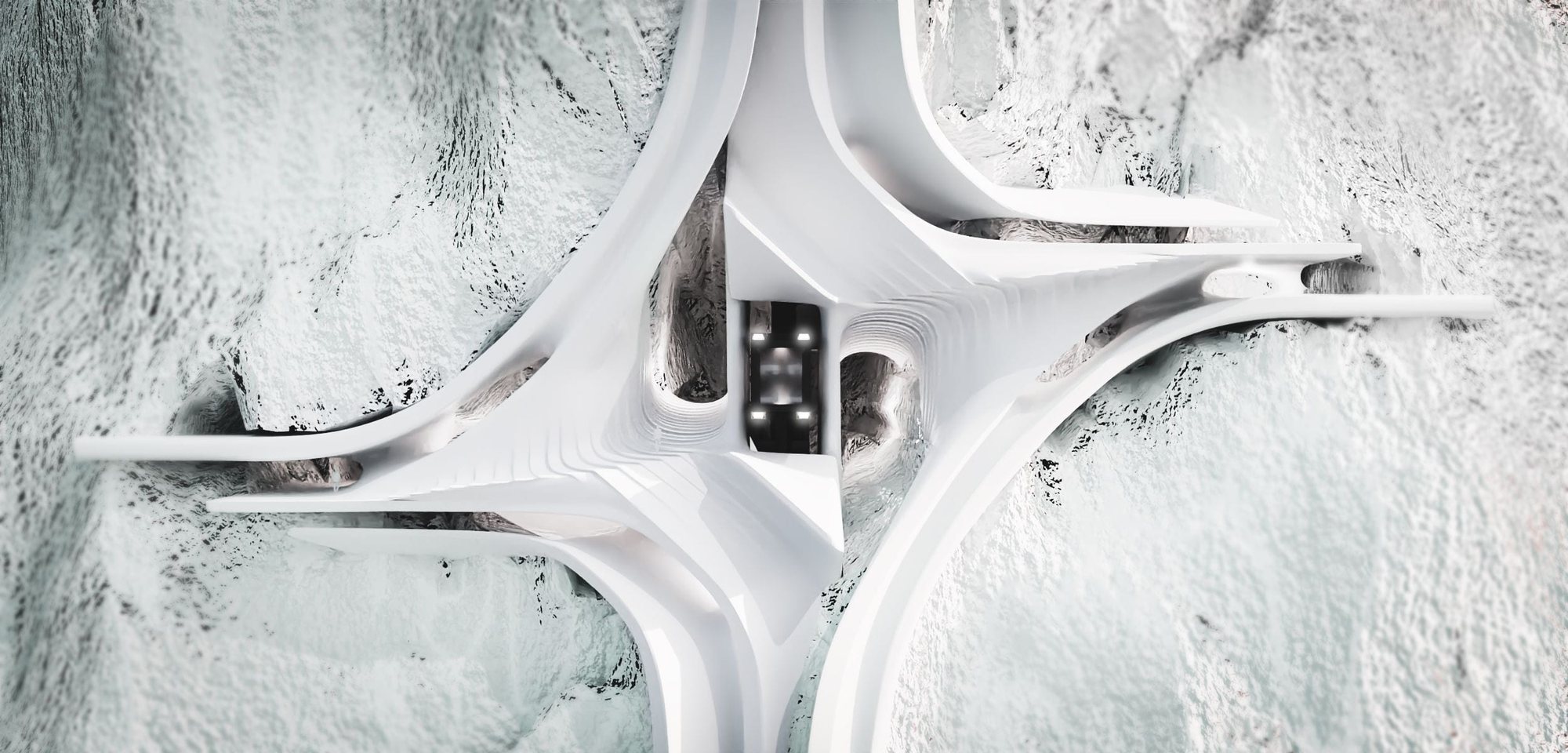 Zoom in of the Arctic Research Centre by Kyryll Dmytrenko, rendering in Blender