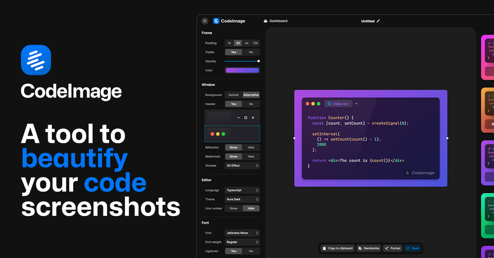 Screenshot of CodeImage Screenshot of CodeImage