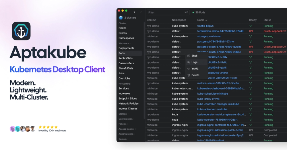 Screenshot of Aptakube