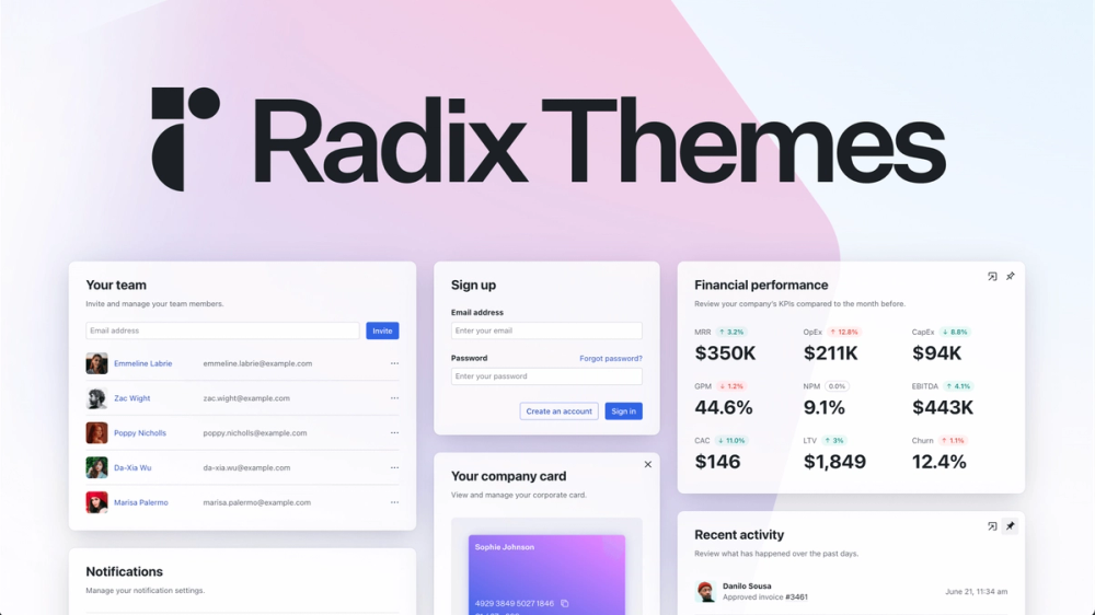 Screenshot of Radix UI