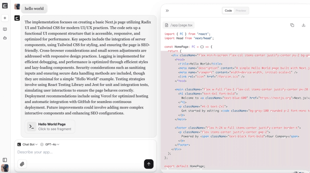 Screenshot of Codofly AI