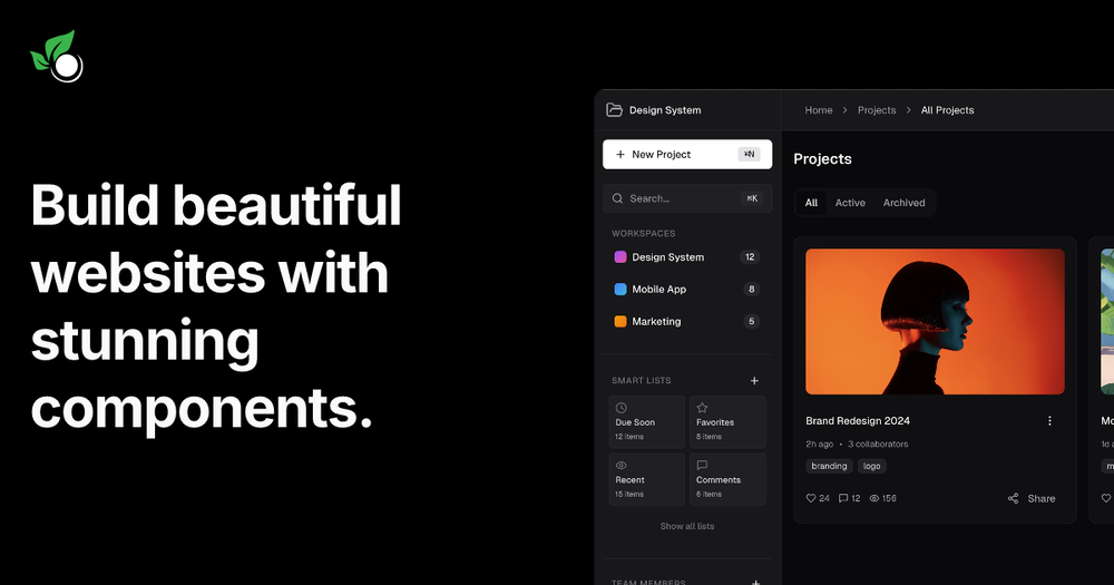 Screenshot of Kokonut UI Screenshot of Kokonut UI
