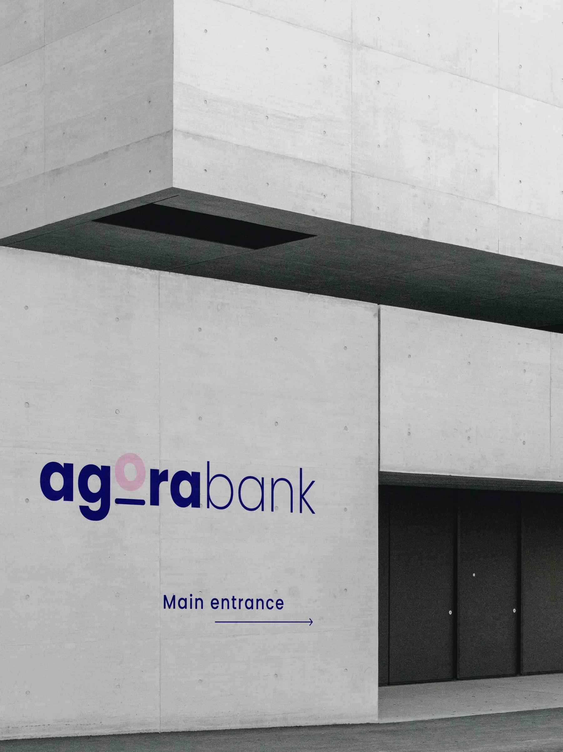 Outdoor logo mockup for AgoraBank branding