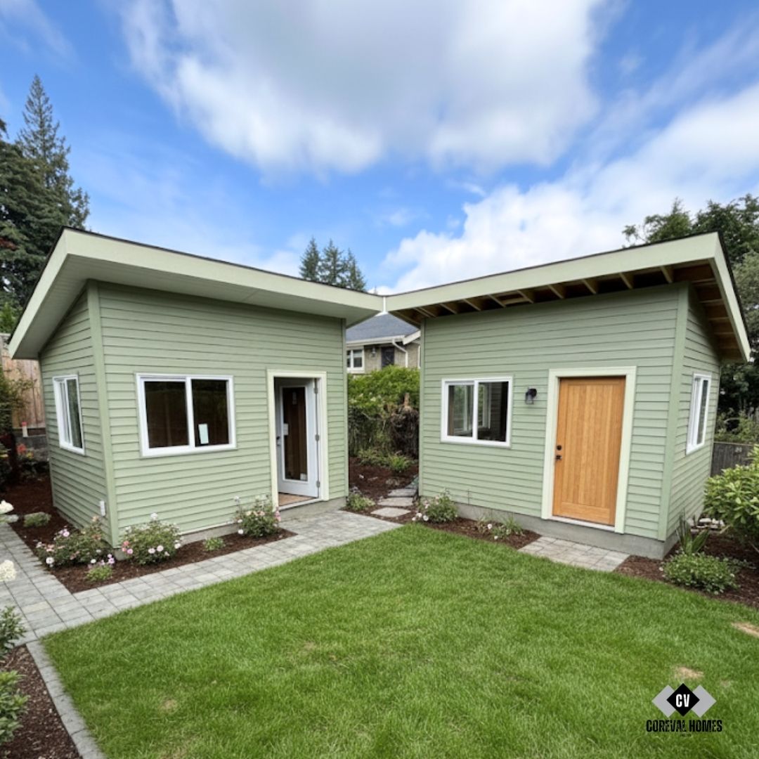 Double backyard studio Coquitlam — CoreVal Homes ADU builder Vancouver