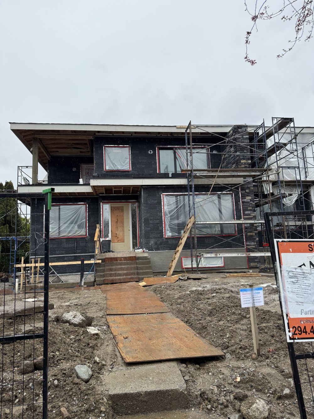 The original house during structural work