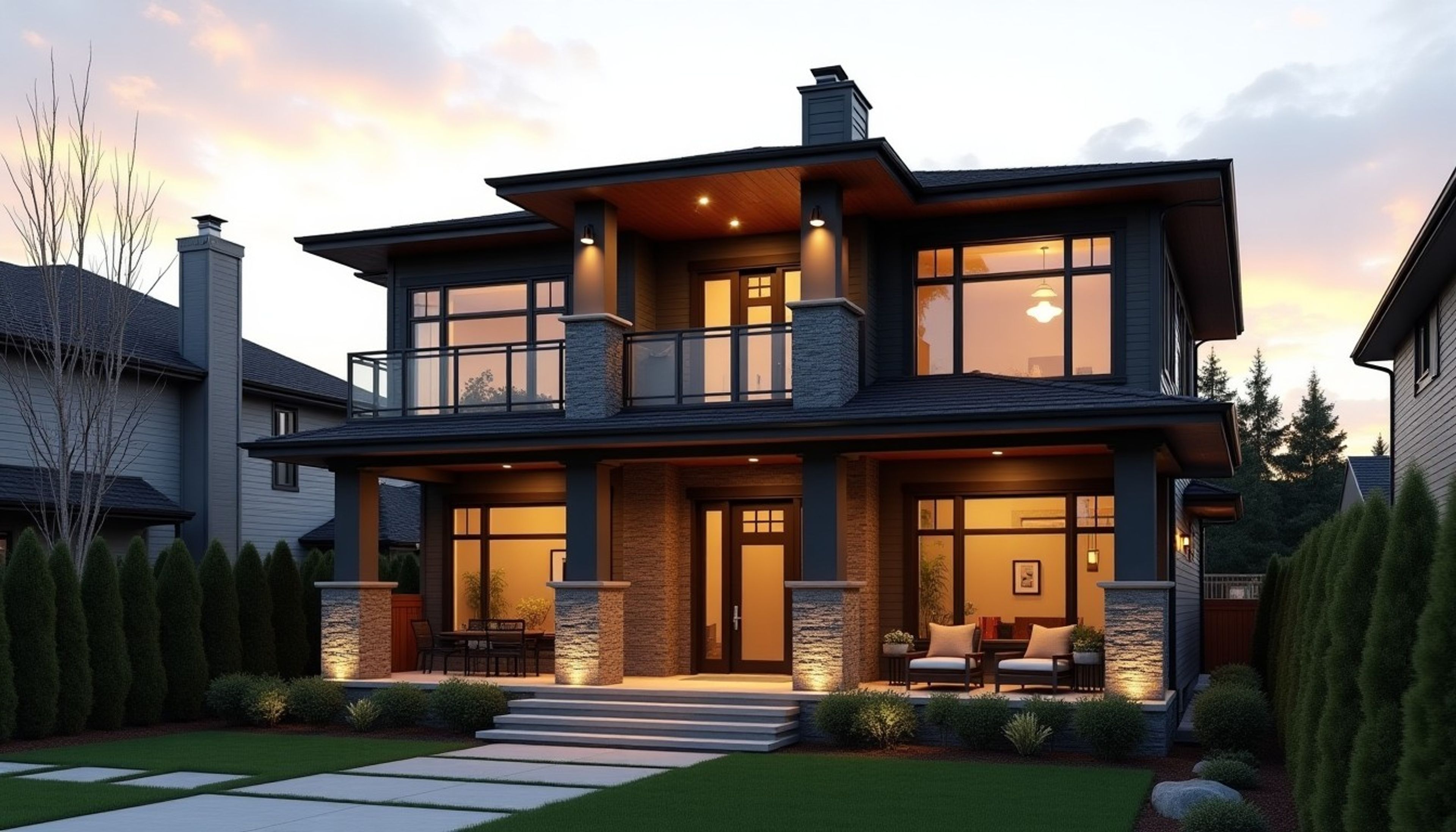 Modern Metro Vancouver multi-unit home design relevant to Bill 44 small-scale housing changes