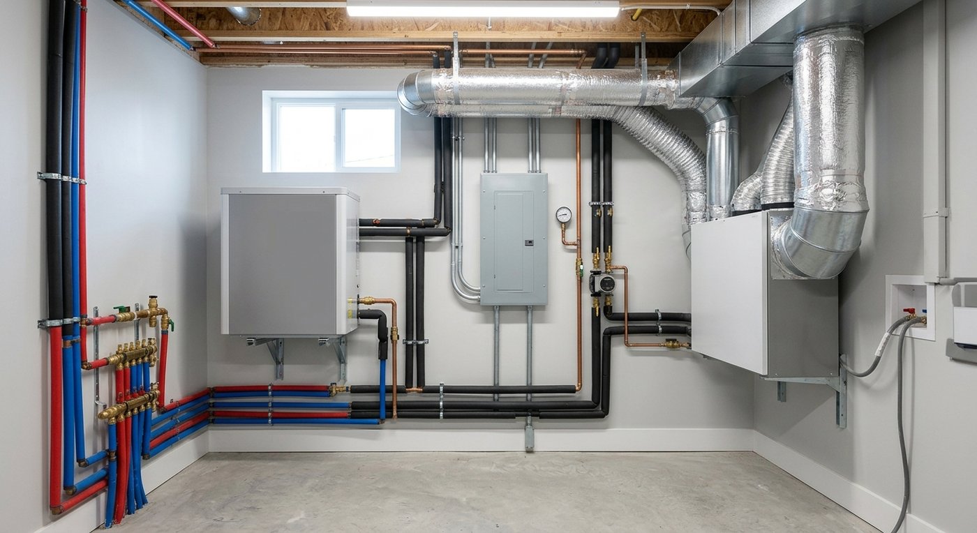 Heat pump and HRV mechanical systems in an energy efficient BC home