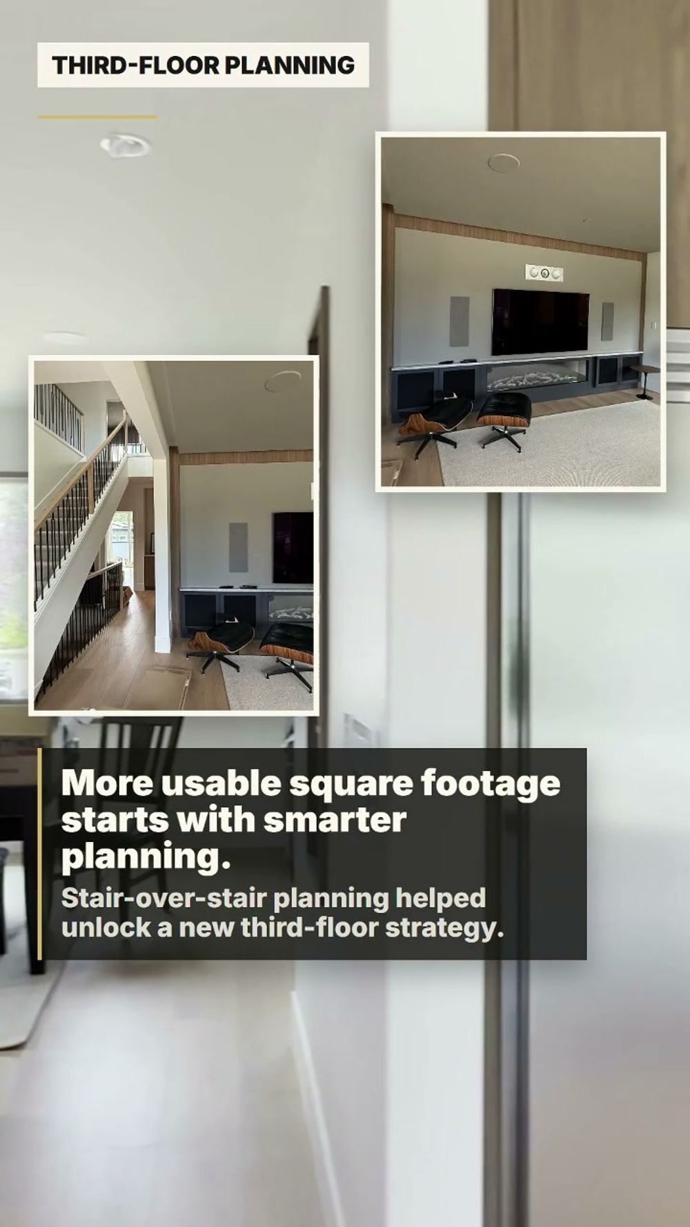 Third floor unlocked through stair-over-stair planning
