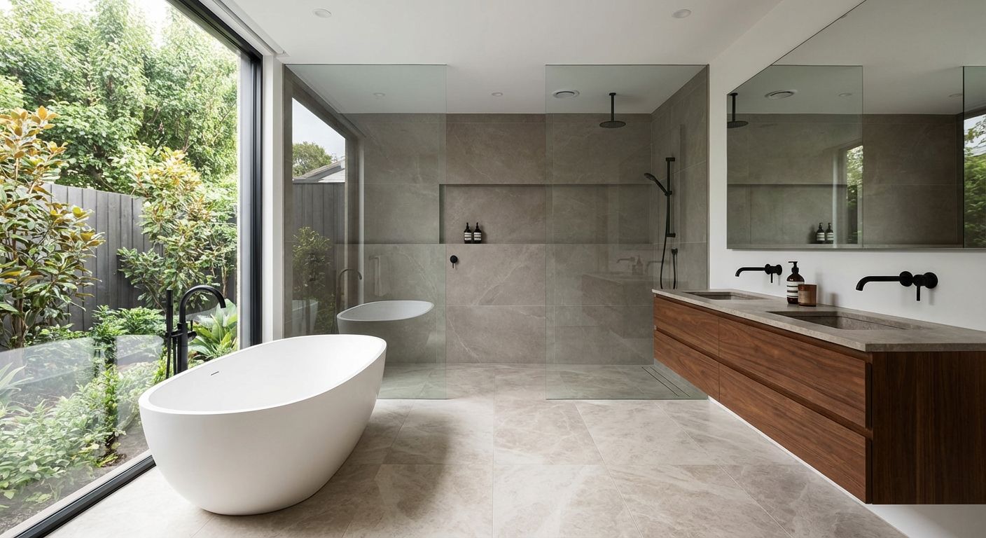 Bathroom renovation Vancouver — spa-like soaking tub and walk-in shower