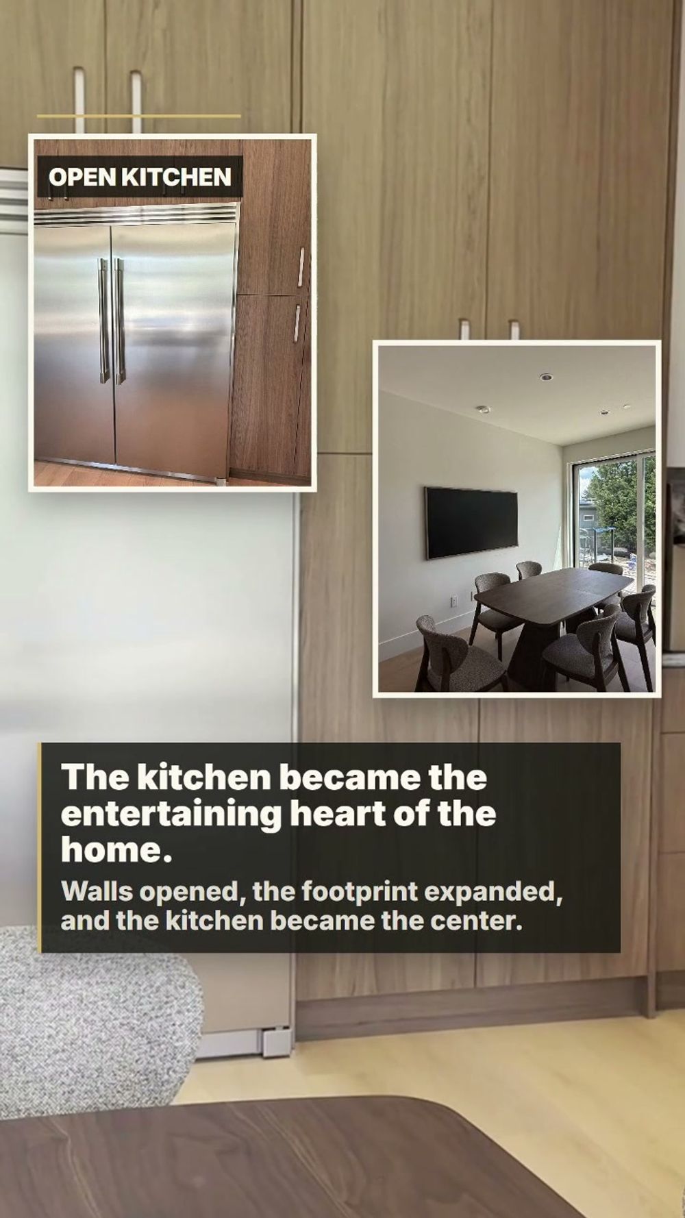 Opened kitchen with an expanded footprint