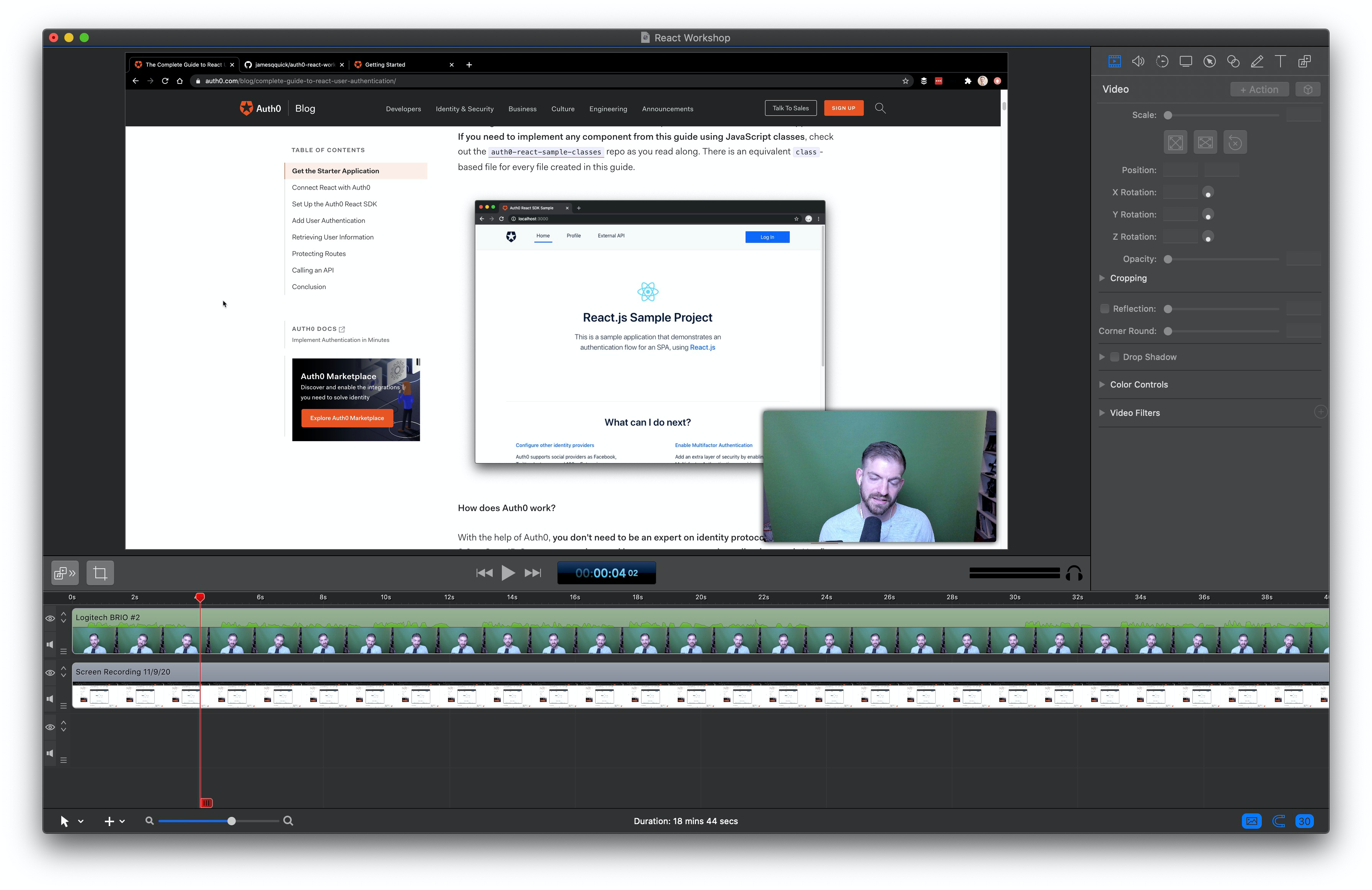 Editing in Screenflow