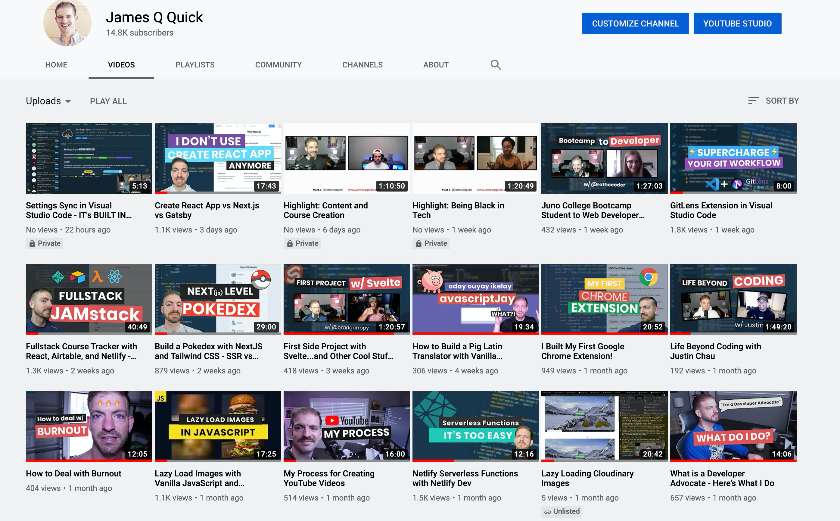 List of YouTube Videos