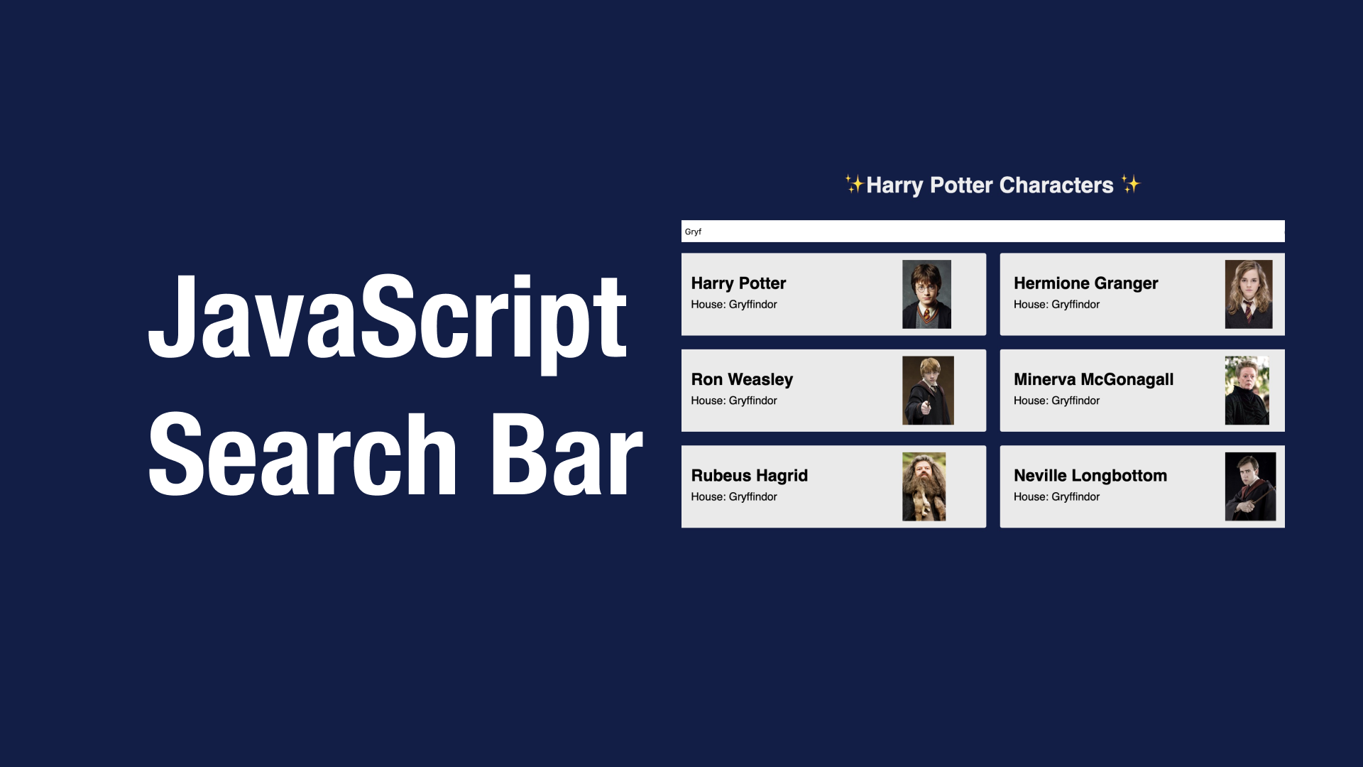 Build a JavaScript Search Bar