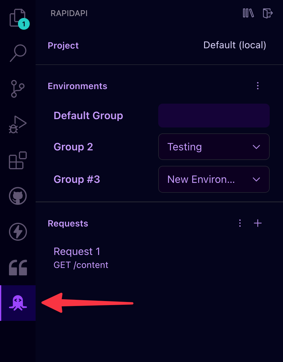 RapidAPI Client Icon in VS Code
