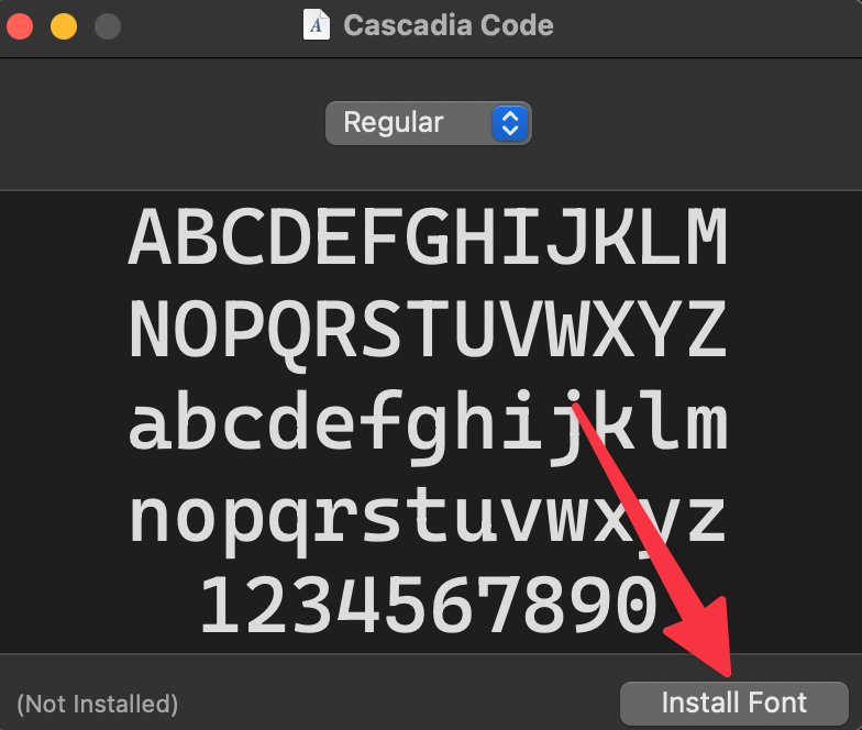 Install Font menu on Mac