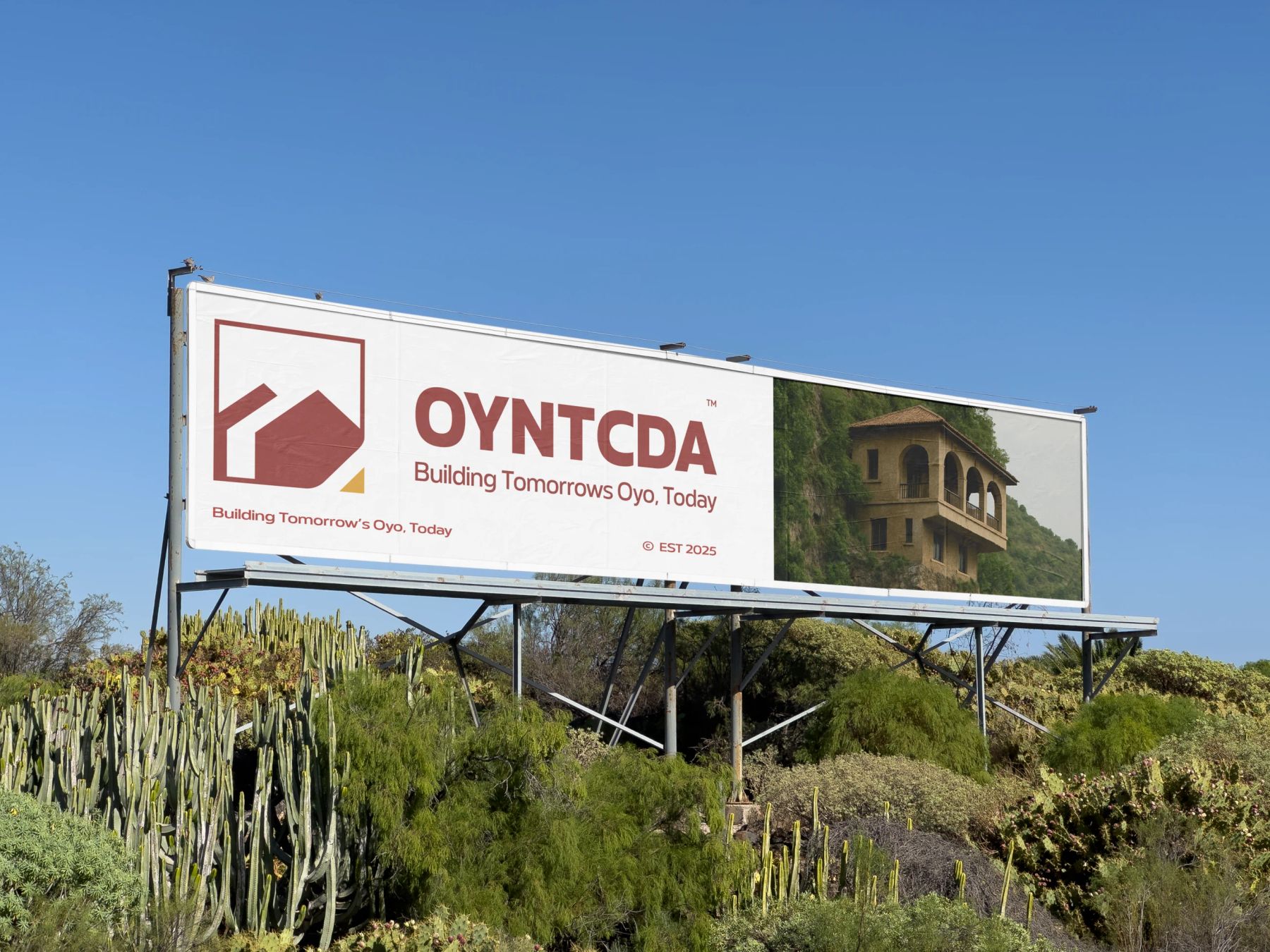 OYNTCDA final identity on a wide outdoor billboard