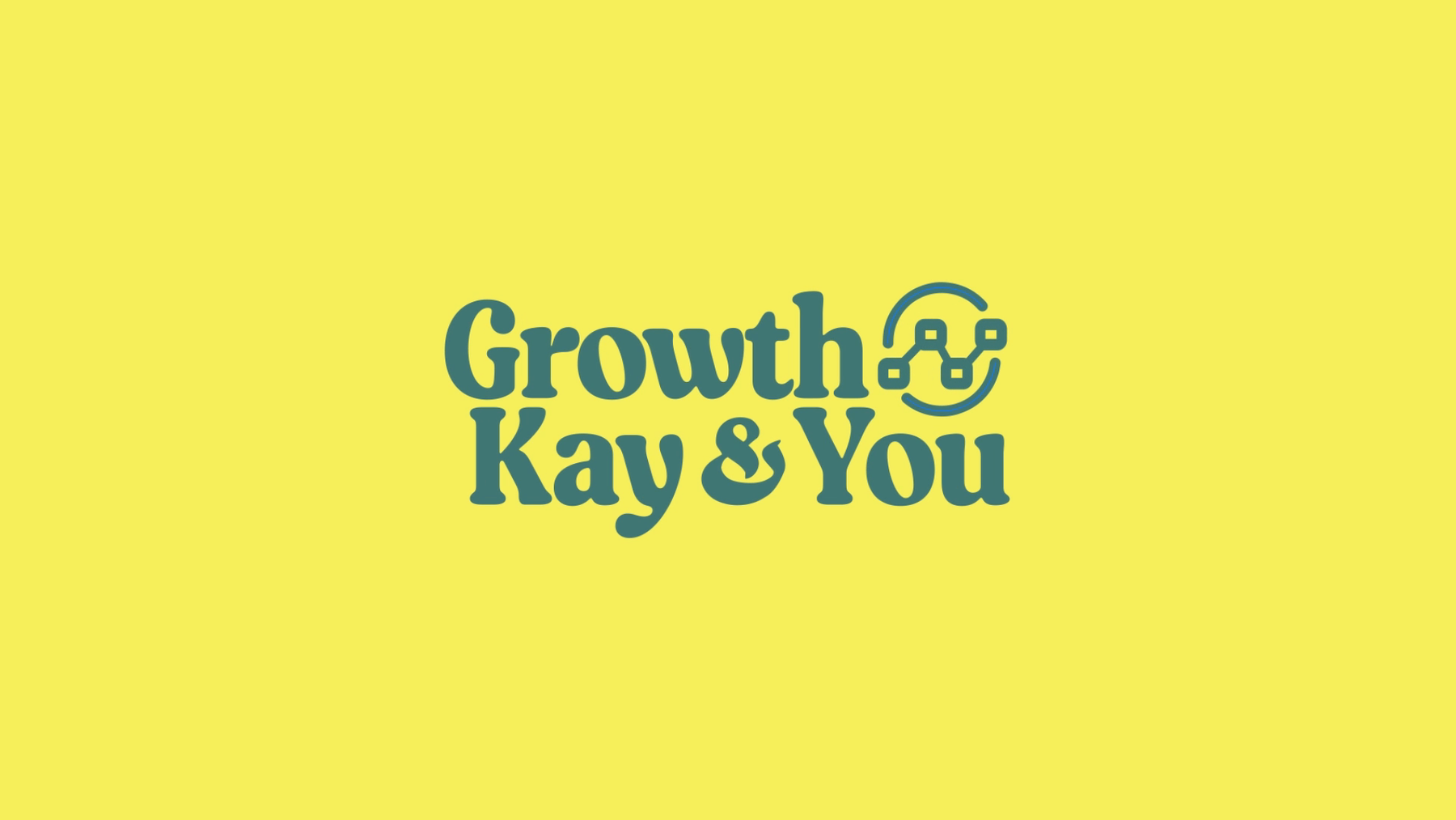 Growth, Kay & You logo in green on yellow, captured from the completed animation