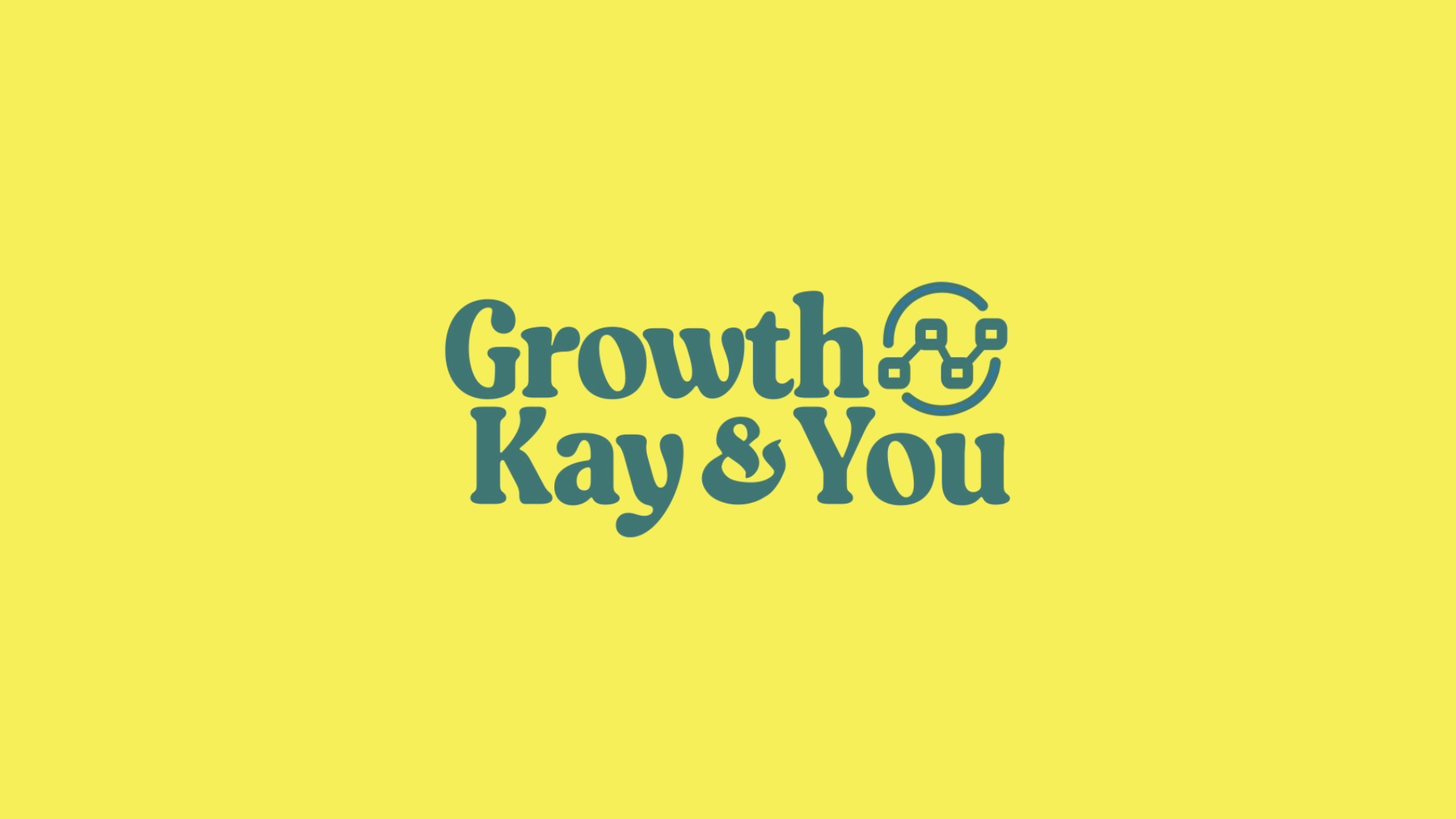 Growth, Kay & You logo in green on yellow, captured from the completed animation