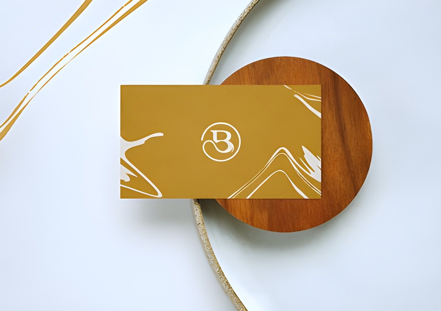 Baron Architecture identity presented on a gold folder in a restrained interior setting