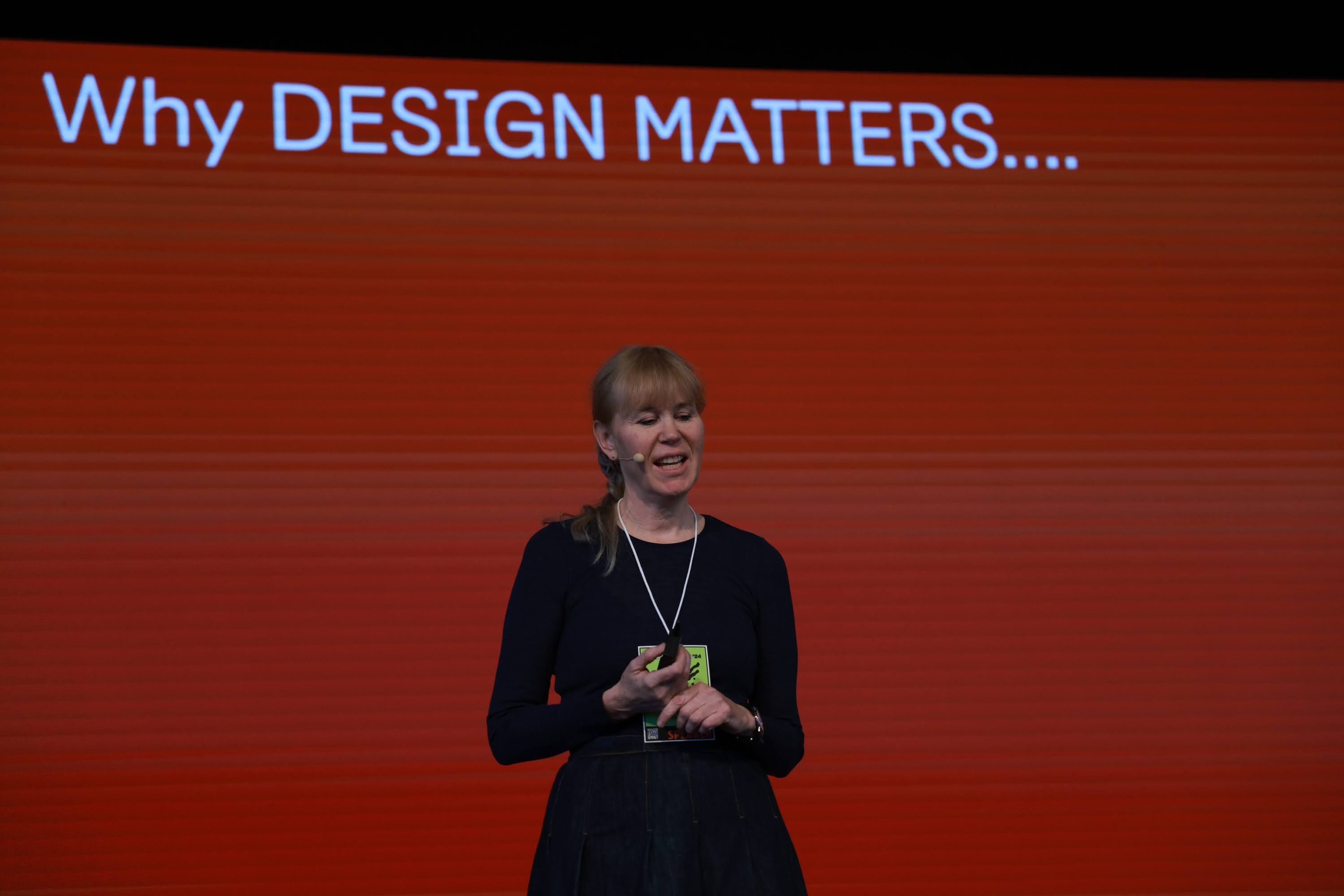 Ida Engholm is giving a presentation on why design matters